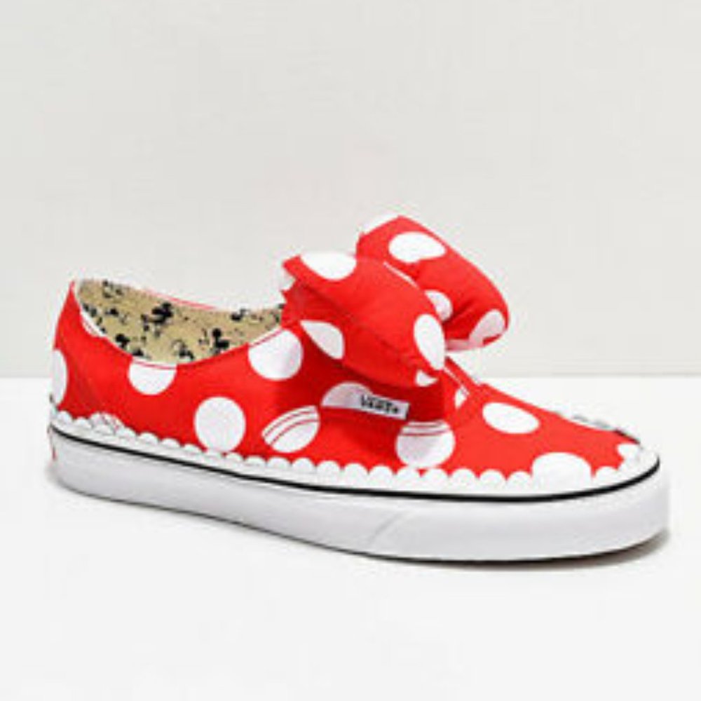 RARE Vans x Disney Minnie Bow Slip-on Shoes Sz 5